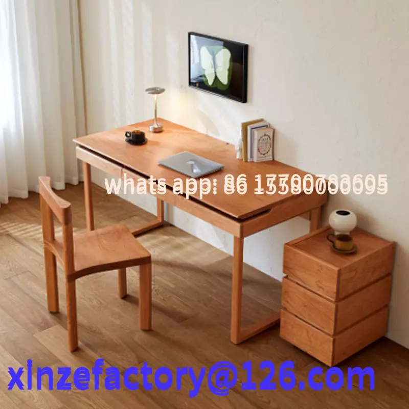 Customized Nordic Cherry Solid Wood Desk Modern Simple Home Computer Office