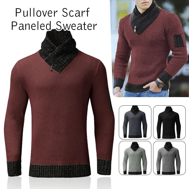 

Men's Knitted Turtleneck Sweater Jumper Long Sleeve Slim Fit Shawl Collar Warm Sweater Classic Solid Casual Bottoming Shirt