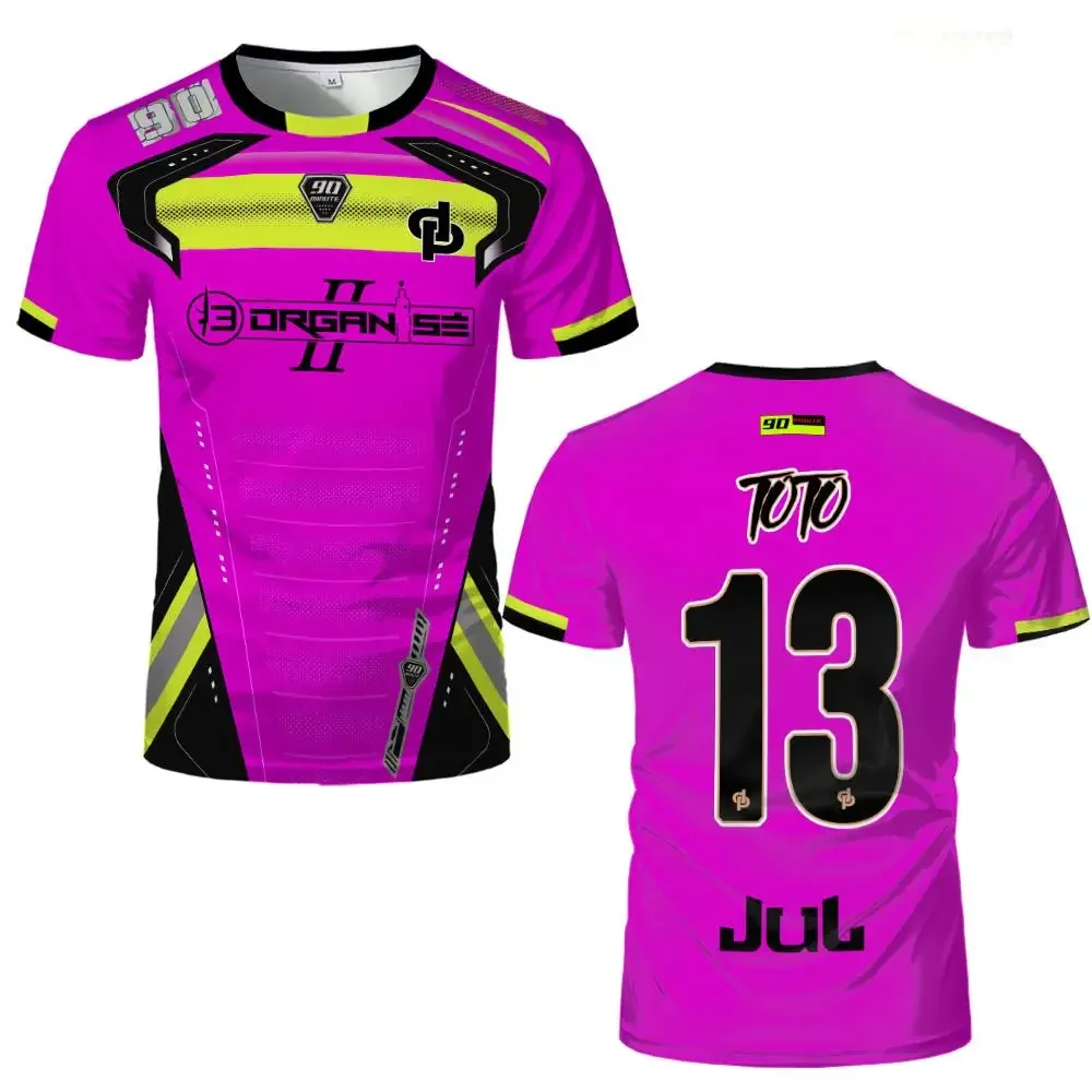 90-minute MM9 JUL Jersey 3D Print Sport Quick-dry Breathable Men T-shirt Loose Outdoor Fan Uniform Parent-child Short Sleeve Top