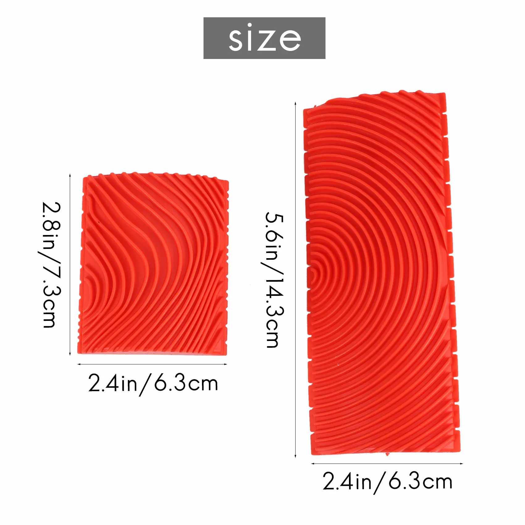 AT63-2Pcs Wood Graining Grain Rubber Patin Painting Effects DIY Wall Decoration Tools