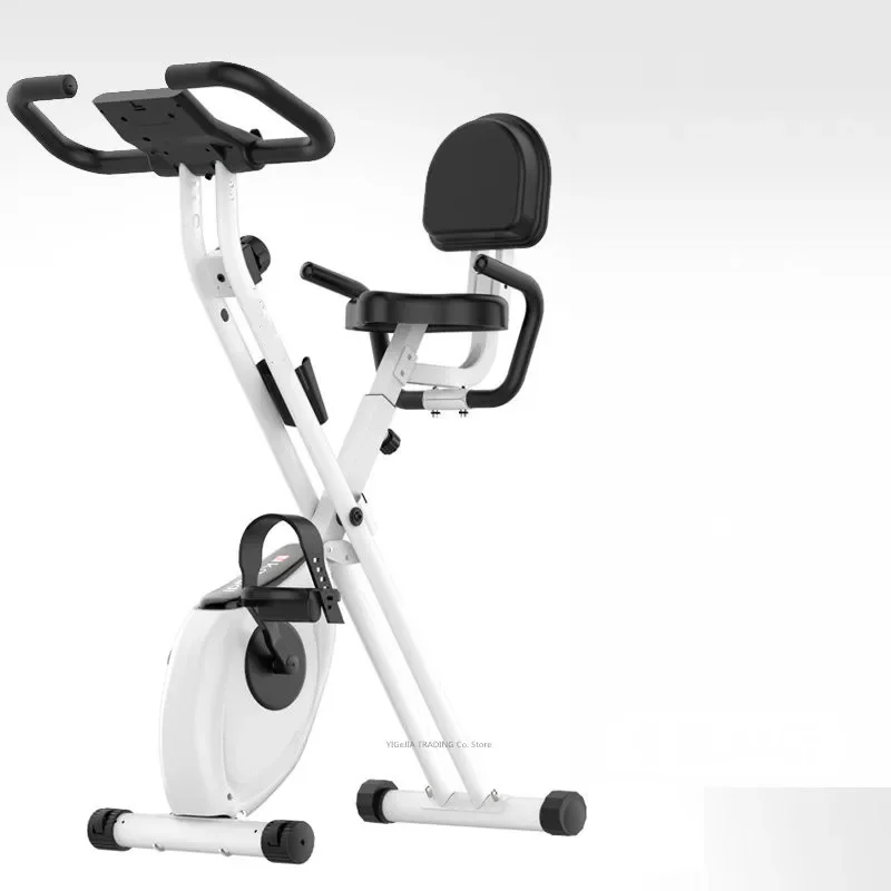 Household Folding Exercise Bike with 8-Level Adjustable Resistance, Indoor Cycle Stationary Bike Fitness Spinning Bicycle