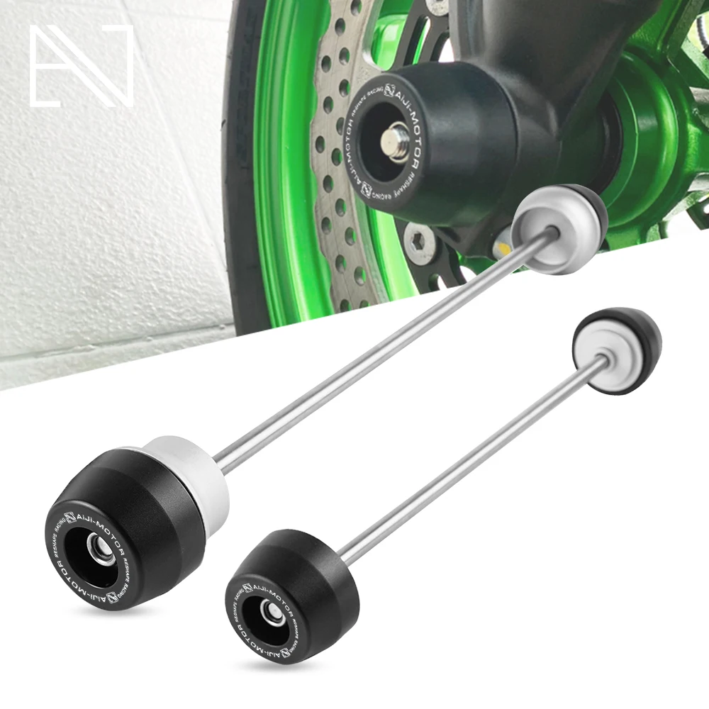 Motorcycle Front Rear Wheel Axle Fork Crash Sliders for Kawasaki Z900 Z900RS 2017-2025