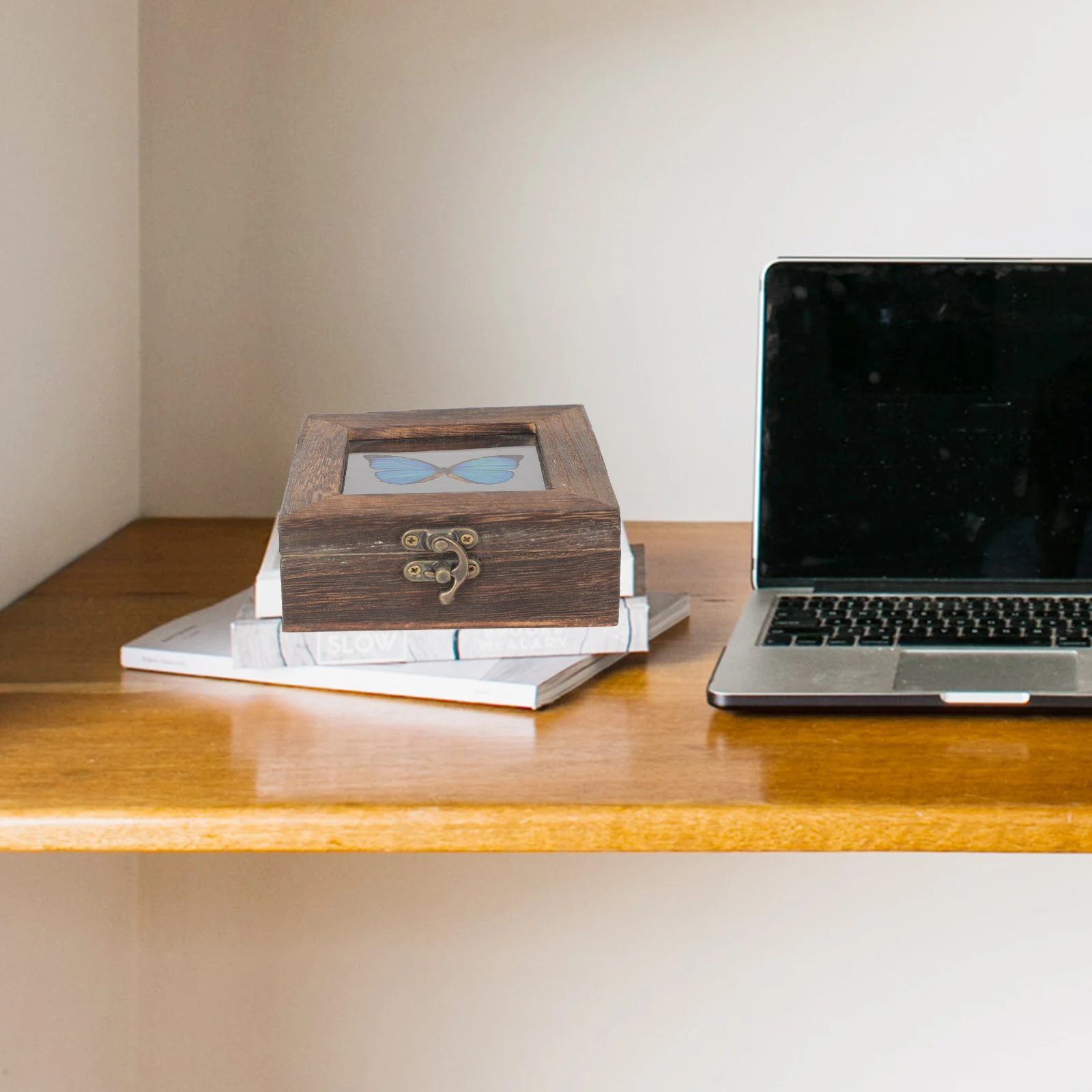 

Insect Specimen Display Box Vintage Wooden Case Dustproof Storage Organizer Sample Holder Jewelry Desktop Collection Display