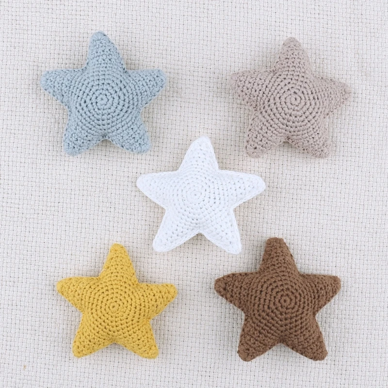 Baby Pacifier Clip DIY Accessories Crochet Stuffed Star Beads Infant Teething Toy Rattle Teether Newborns Shower Gift