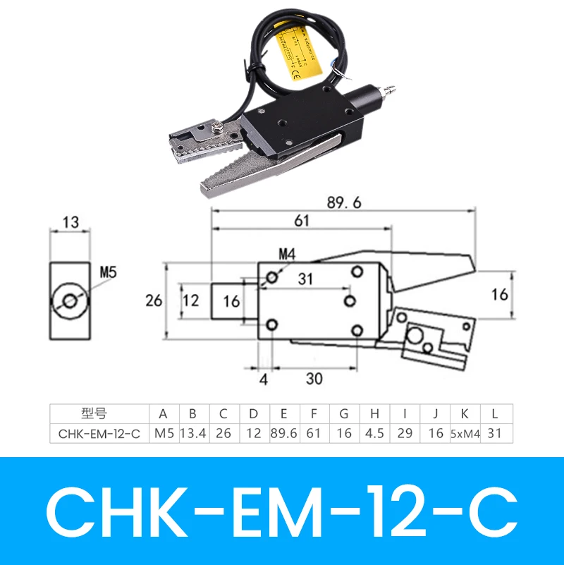 Mini CHK-serie pneumatische elektrische kaakluchtcilinder Robotklauwrobotgrijper met sensor