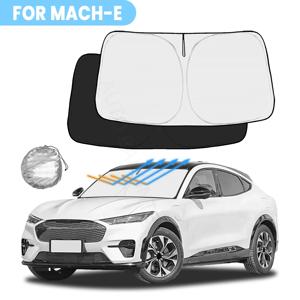 For Ford Mustang Mach-E 2021-2024 Car Windshield Sunshade Cover Front Window Sun Shade Visor Auto Interior UV Protection