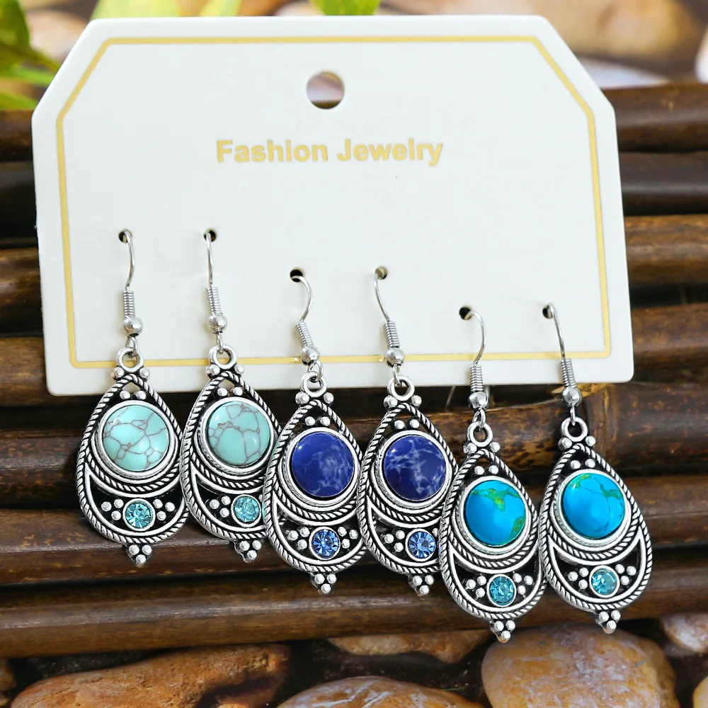Boucles d'oreilles pendantes élégantes en kyanite naturelle plaquées argent 925, bijoux vintage, boucles d'oreilles créoles pour mariage et fiançailles, cadeaux pour femmes
