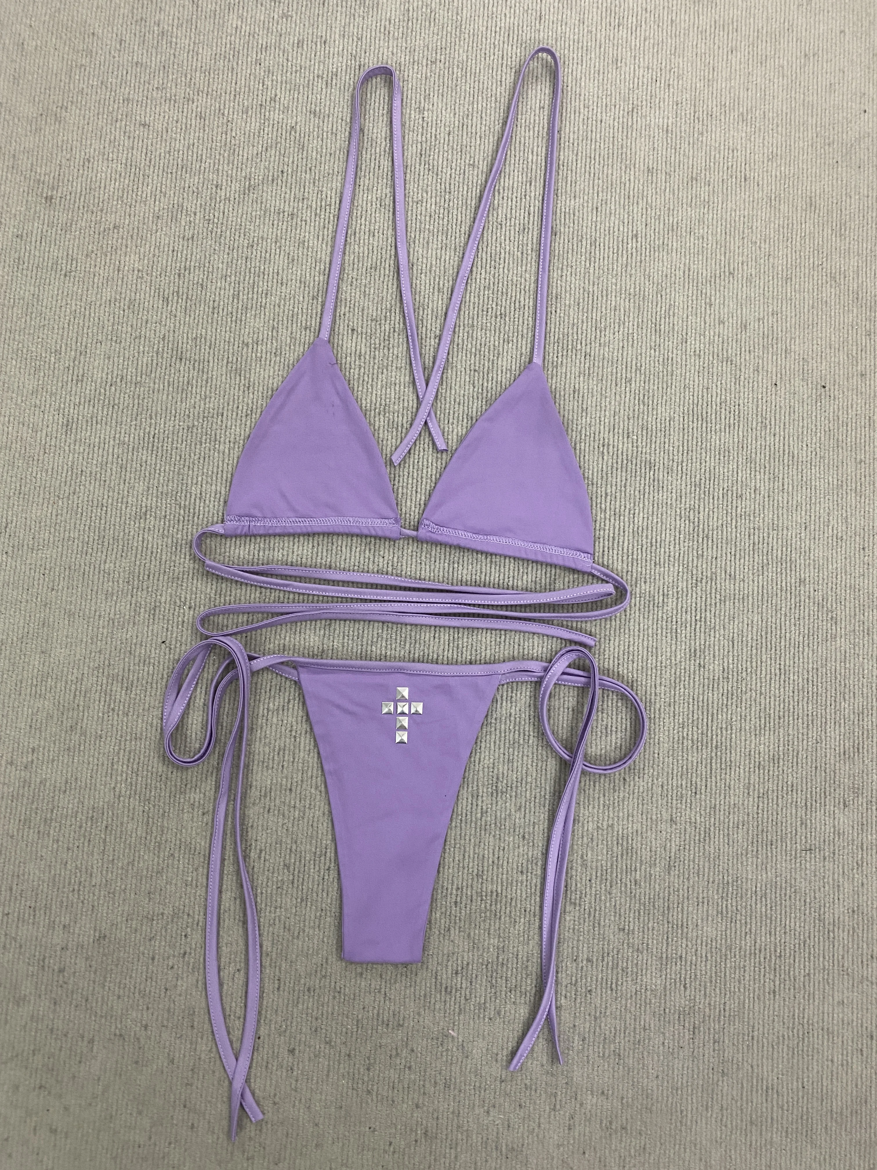European and American Millennium style sexy hot girls hanging neck bikini set High street trendy fashion three piece bikini set