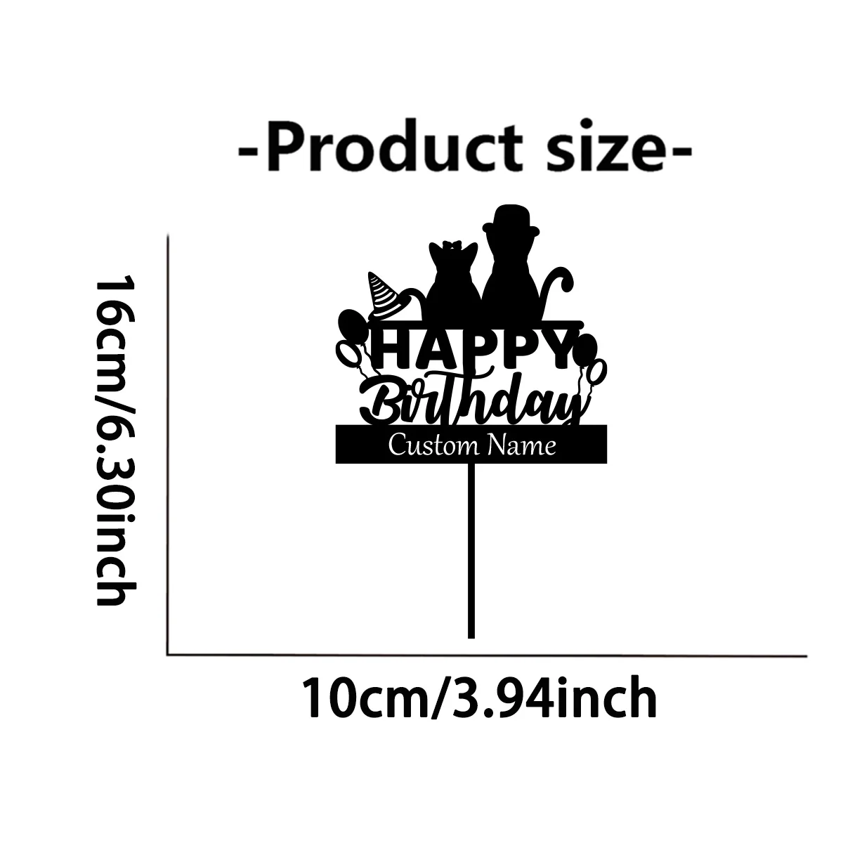 1PC Durable Happy birthday wishes with a cute animal theme Custom Name Cake Stand Cake Ornaments For Anniversaries - view 5