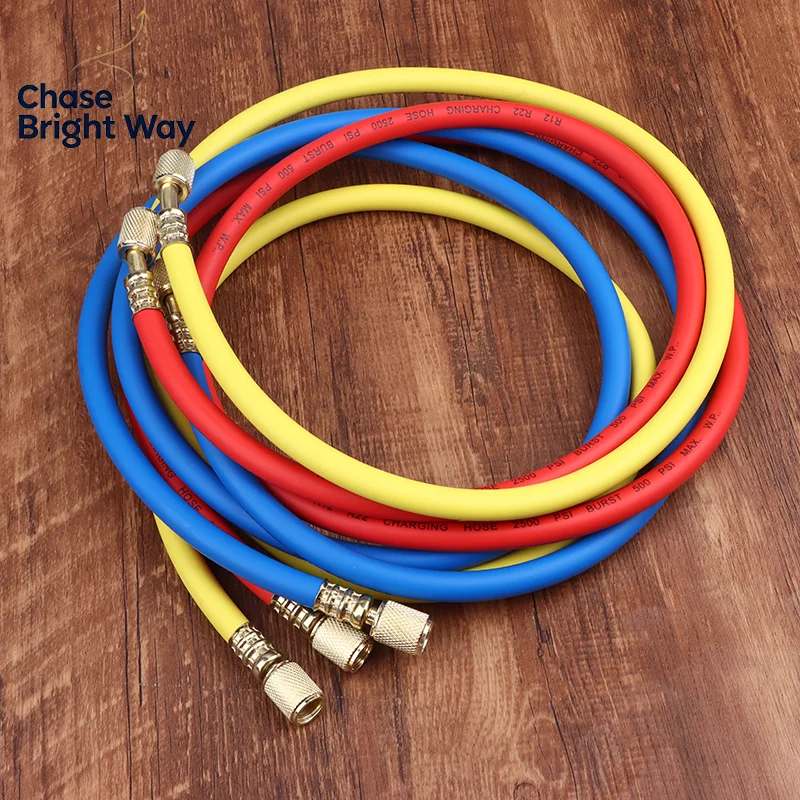 R410A 1/4'' SAE AC Charging Hose Set 500 PSI For Air Condition Refrigerant Hoses R134 R22 Refrigeration Charging Tool