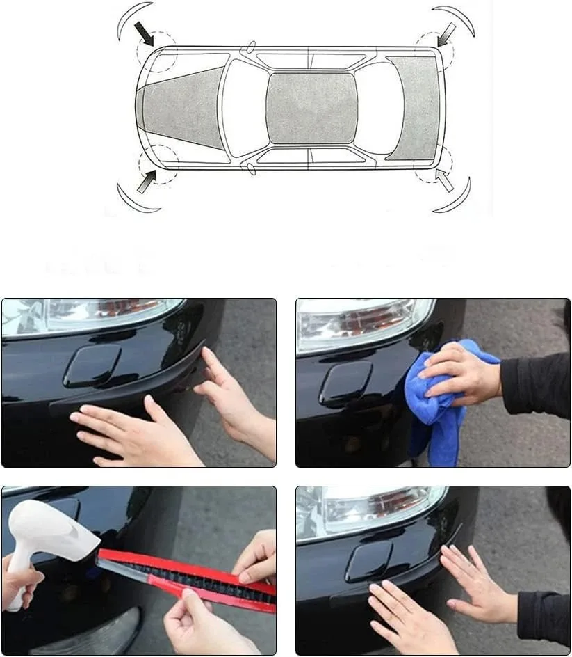 2/4/8 Universal Anti-Collision Protector Stickers Car Front Rear Corner Bumper Guard Anti-Scratch Strips Sticker Car Accessories