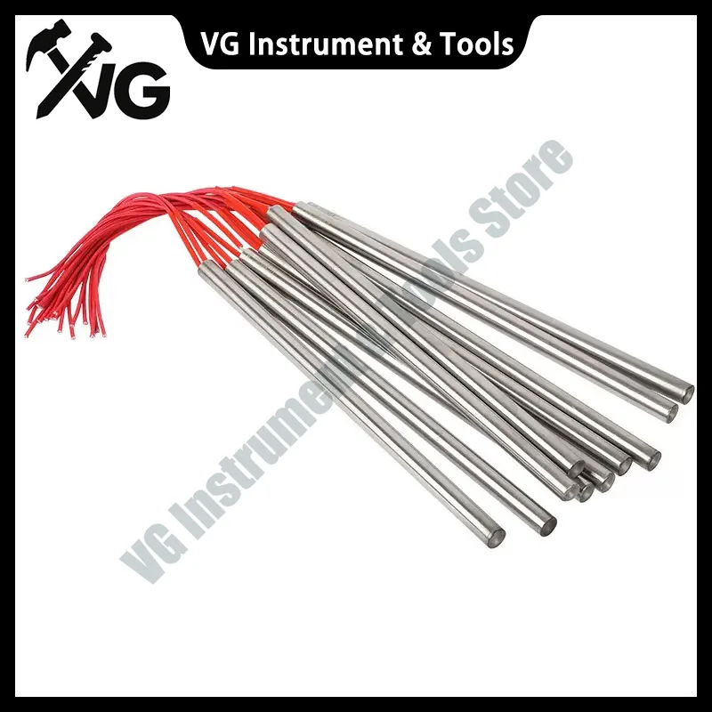 2pcs 10mm x 200mm Heating Element Cartridge Heater AC 220V 400W for Mould Electricity Generation Single head heating tube