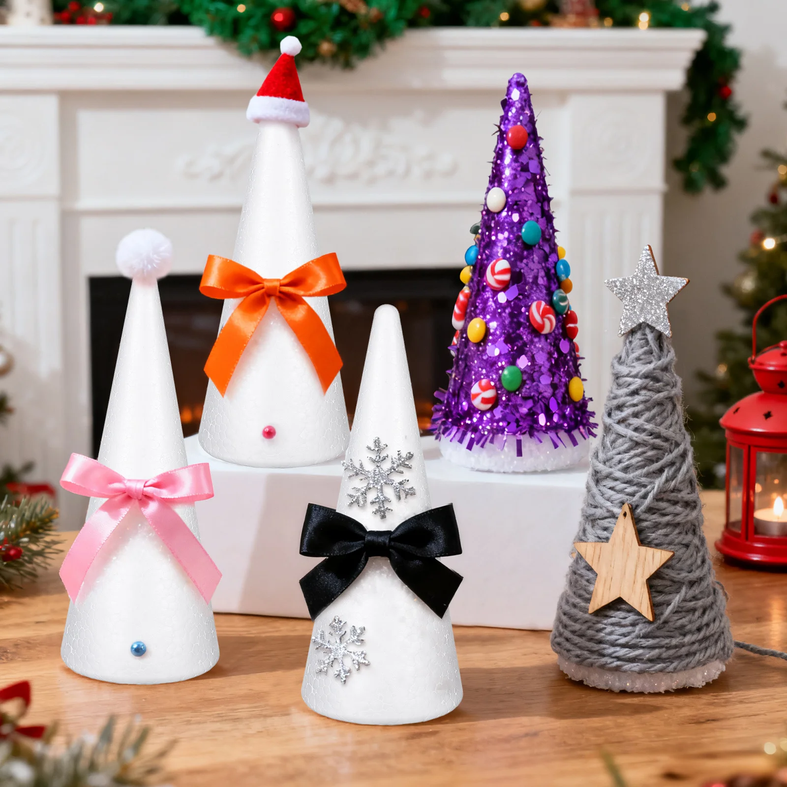 

5Pcs Foam Cones for DIY Craft Preschool Church Educational Art Projects Table Centerpiece Flower Arrangement Decoration