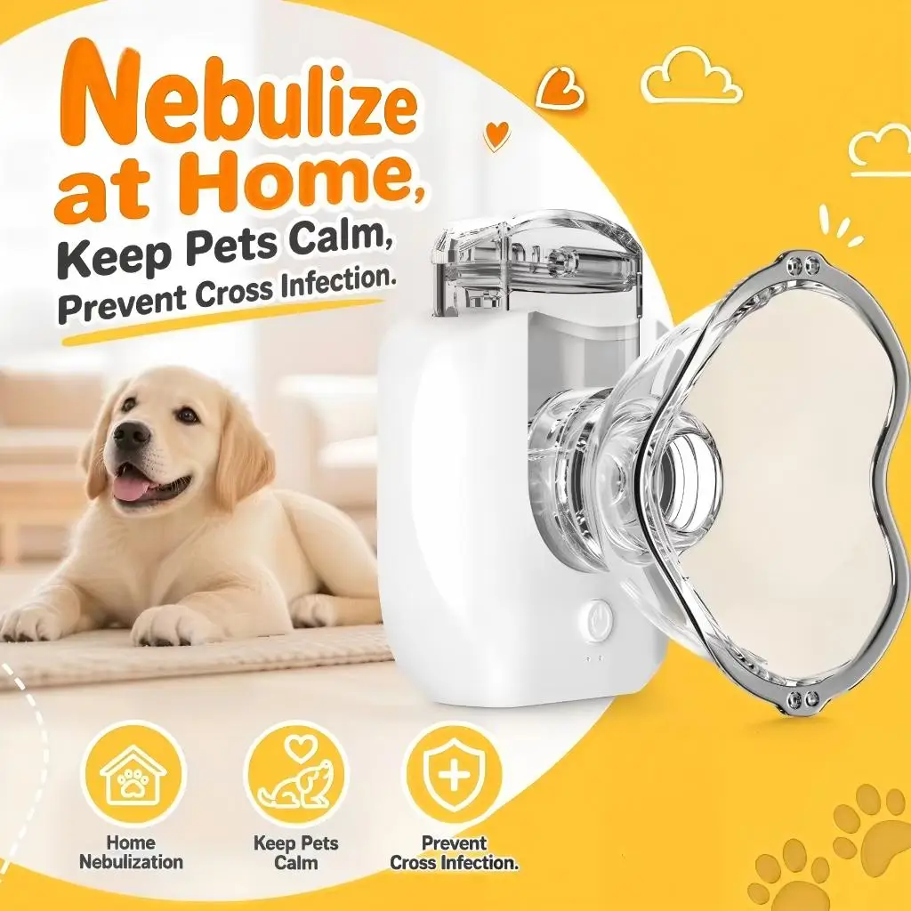Rechargeable Pets Nebulizer Mini Portable Animals Atomizer Veterinary Asthma Inhaler Spacer Device Cats&Dogs Health Care