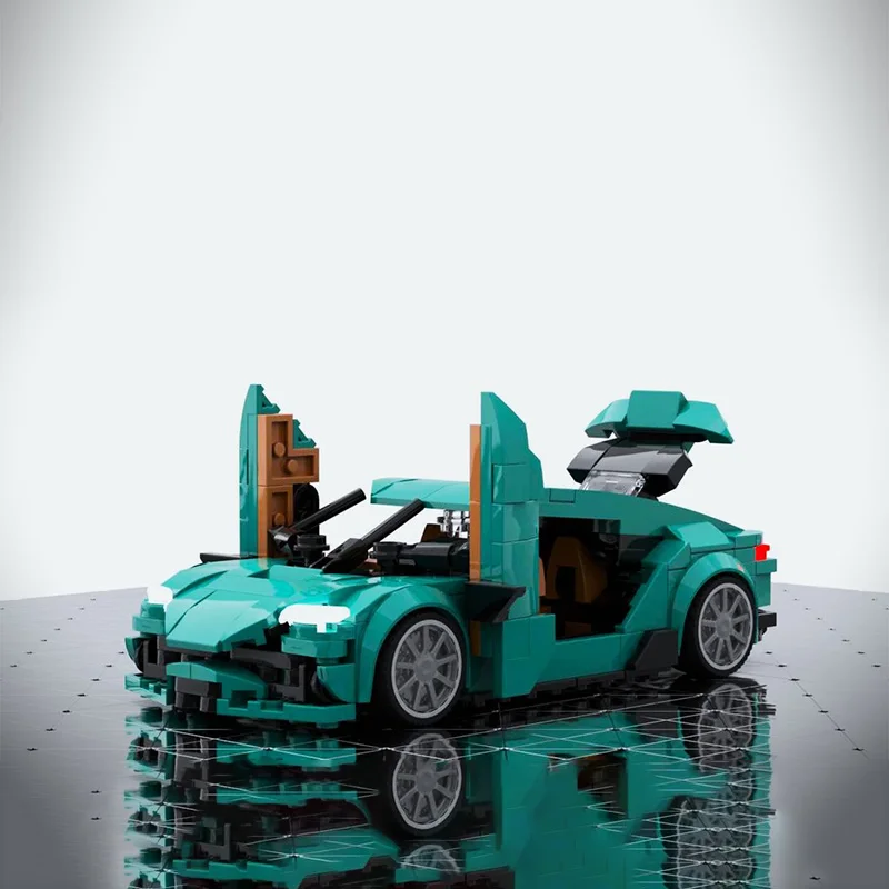 City Car Model MOC Building Bricks HV8 High-Performance Sports Car Modular Technology Children Holiday Gifts Assemble Toys Suit