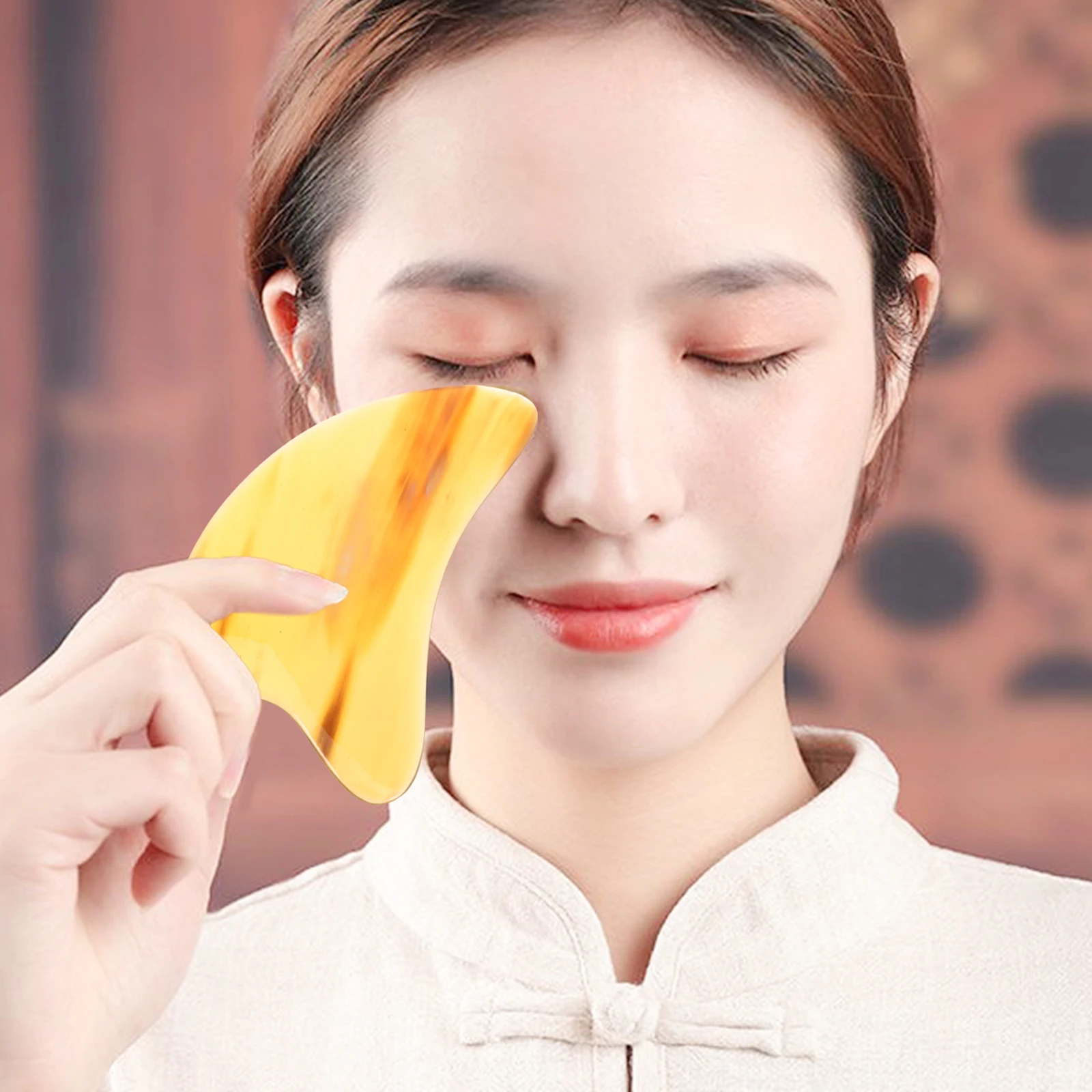 Raschietto per il viso premium Massaggiatore linfatico portatile Bordi lisci Strumento Gua Sha per uso domestico Raschietto per massaggio con impugnatura comoda per il viso e il collo