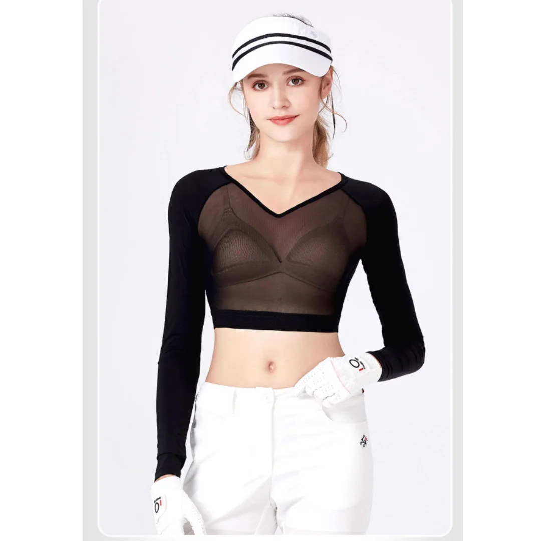 LoveGolf Golf Sunscreen Shirt Summer Women's Sports Top Bottom Shirt Women's Bottom Shirt Ice Silk Summer