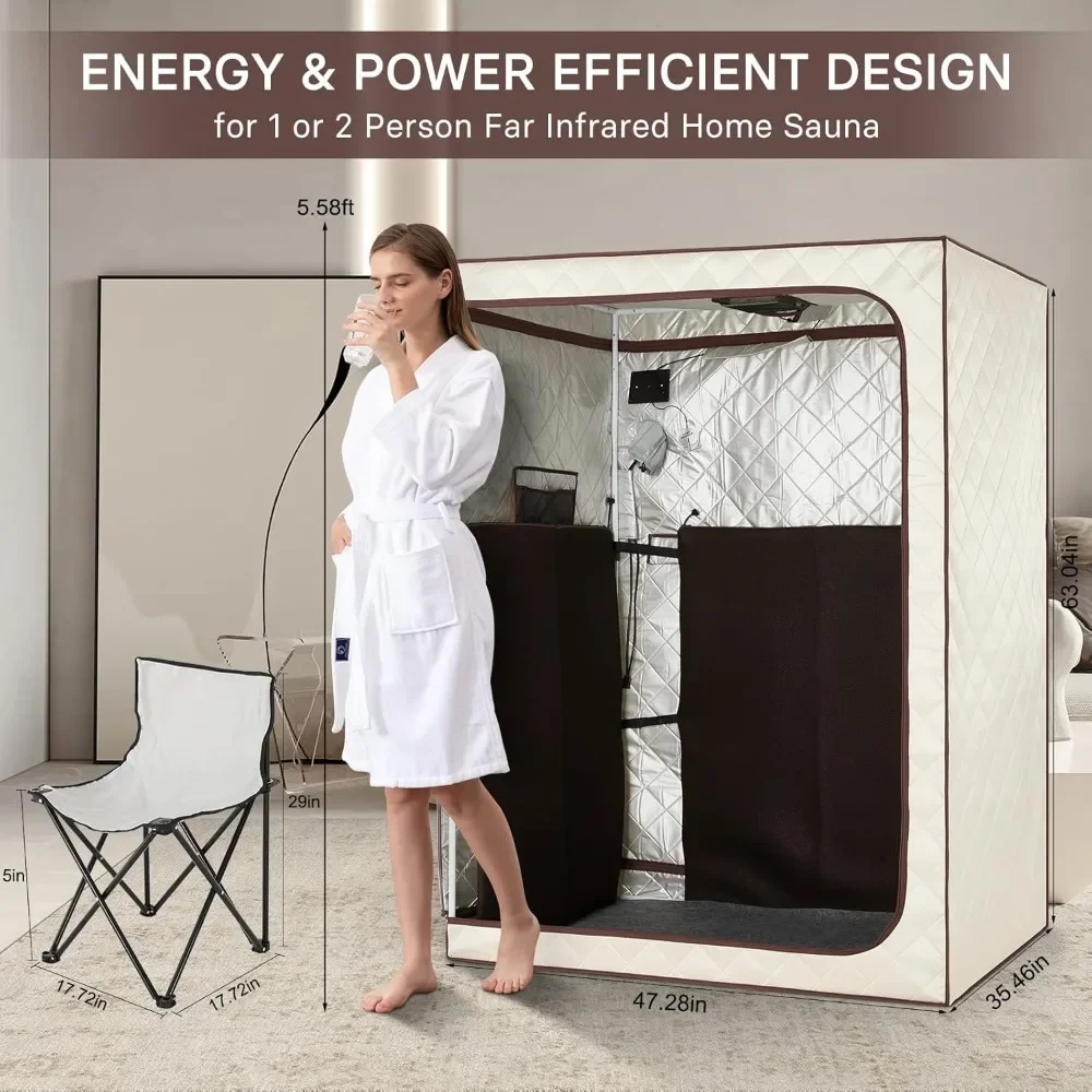 Portable Personal Infrared Sauna for 2 Person,Full Body Sauna Tent for Relaxation & Detox