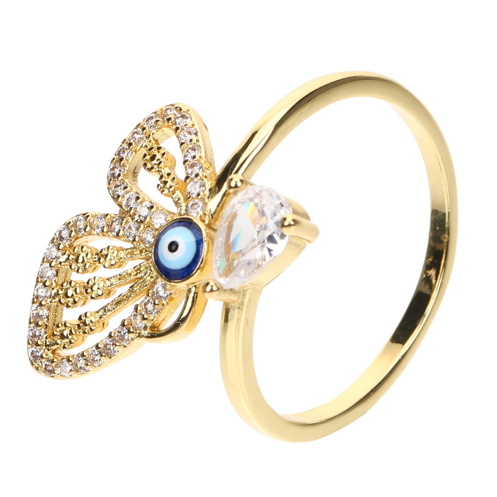 

Butterfly Ring Adjustable Open Ring For Women Rhinestone Butterflies Jewelry Gift Festival Party Accessory Rings Aesthetic