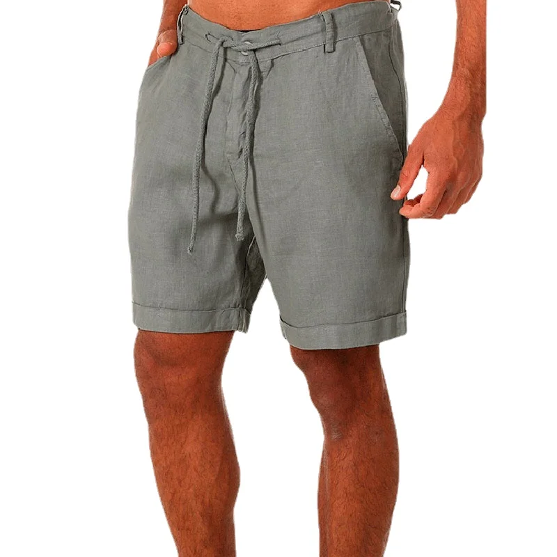 Sommer männer Leinen Shorts Männlichen Atmungsaktive Baumwolle Leinen Kurze Hose Einfarbig Casual Shorts Plus Größe Streetwear Hosen 4XL