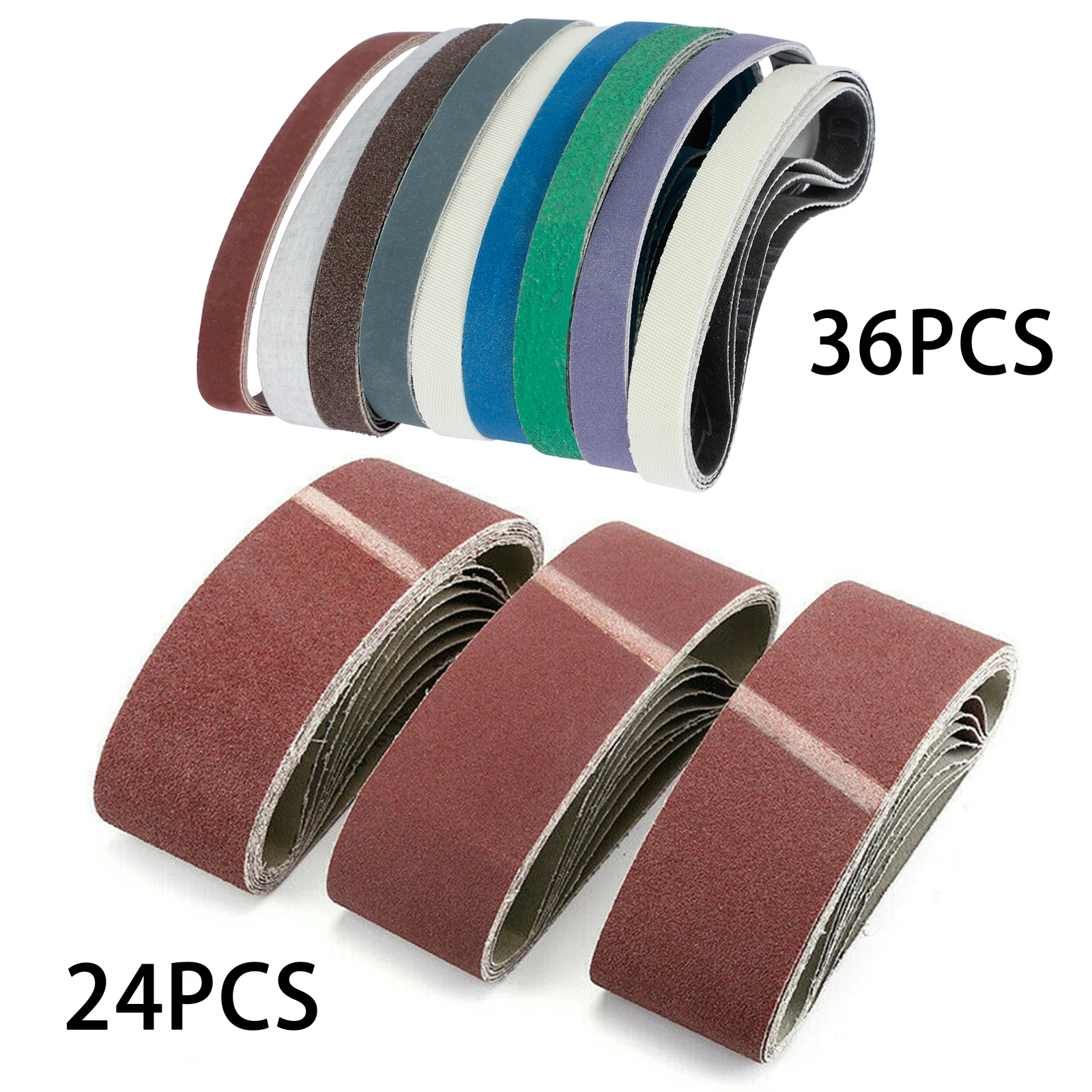 36Pcs Sanding Belts Set Wear-Resistant Belt Sander Paper Durable Grinding Abrasive Belt Assorted Kit Sanding Belts Replacement