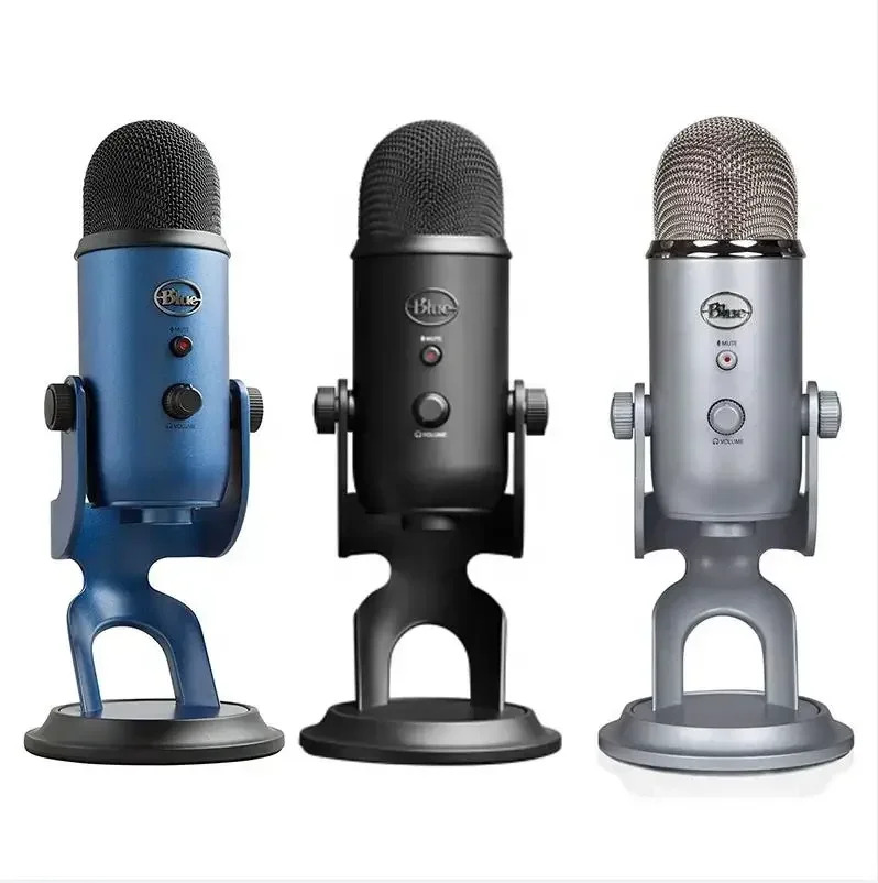 Logitech Blue Yeti Professional Multi-pattern USB Microphone for Recording and Streaming Blue Silver Black Optional