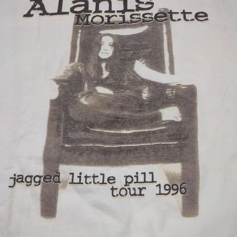 alanis morissette White Cotton  Full size Friend T Shirt