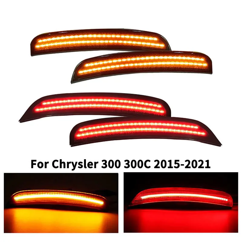 

4pcs Dynamic Wheel Arches Turn Signal Indicator Blinker Lamp For Chrysler 300 300C 15-21 Car Fender Side Marker Repeater Light