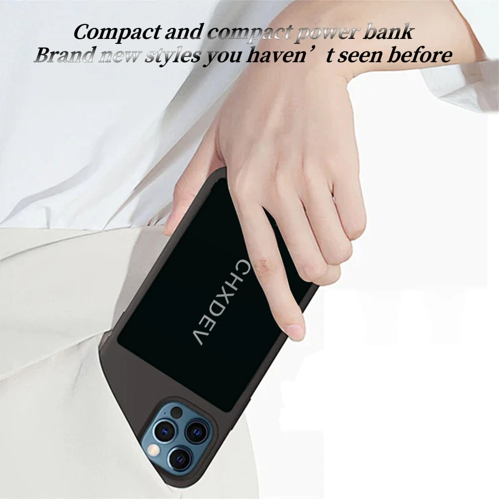 Ultra cienki power bank 5MM do XIAOMI 5000mAh przenośny szybki ładowanie baterii zewnętrznej wbudowany kabel do Samsung iPhone XIAOMI