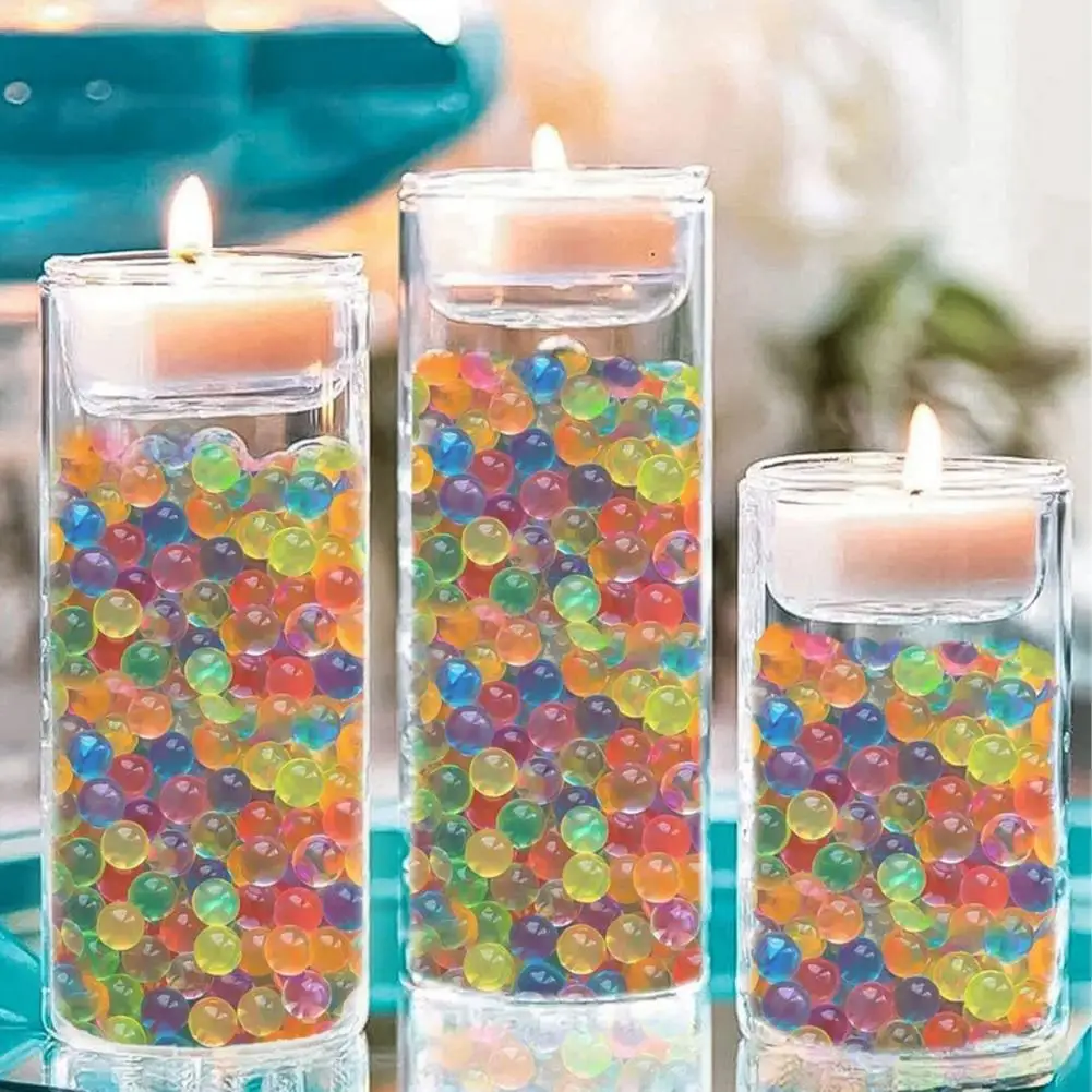 3000Pcs Water Beads Clear Gel Beads 2.5-3MM Vase Filler Colorful Expandable Bead Plant Floating Decorative Beads Home Decoration