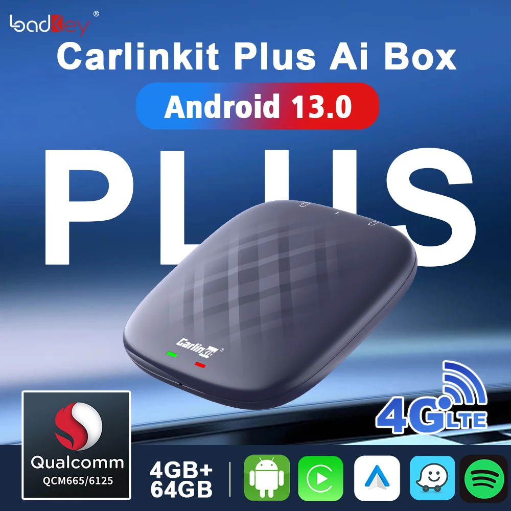 

Carlinkit Plus Android 13 Tv CarPlay Ai Box Qualcomm QCM665 6125 Wireless CarPlay Android Auto For iPtv Netflix YouTube 4G LTE