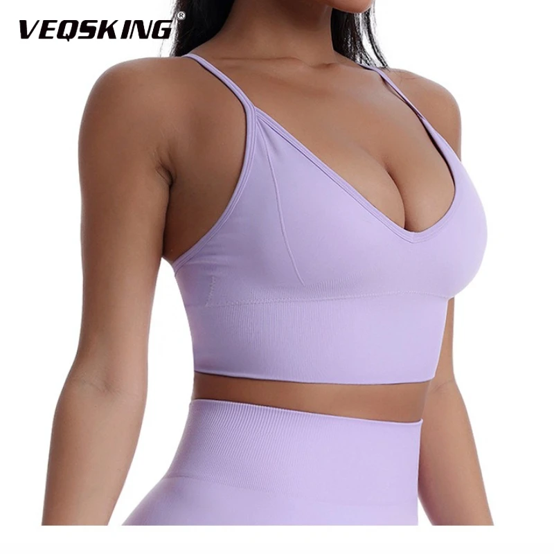 

Женский бесшовный спортивный бюстгальтер, тонкий жилет для йоги на плечах, съемная подушка для груди, амортизирующий, быстросохнущий, дышащий бюстгальтер для йоги
