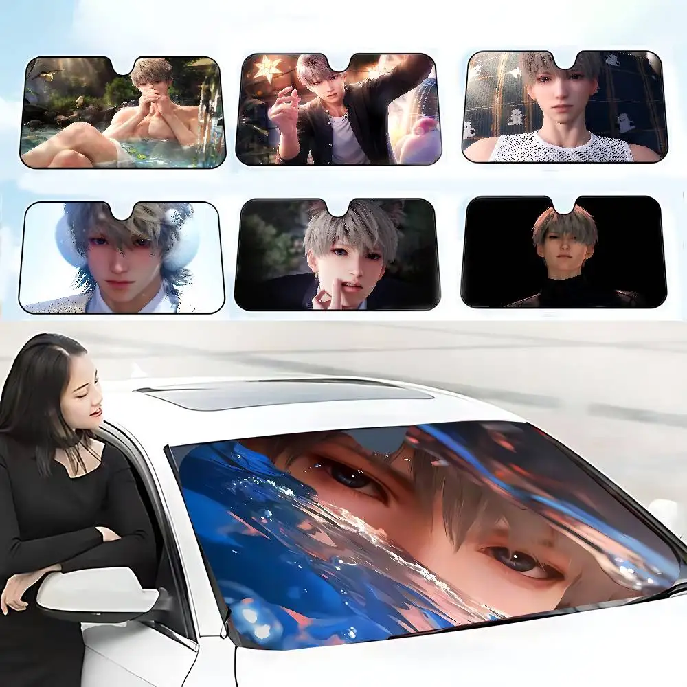 Cute X-Xavier Love And D-Deepspace Stylish And Trendy Windshield Sunshade, Car Windshield Cover, Car Sunshade Curtain Protection