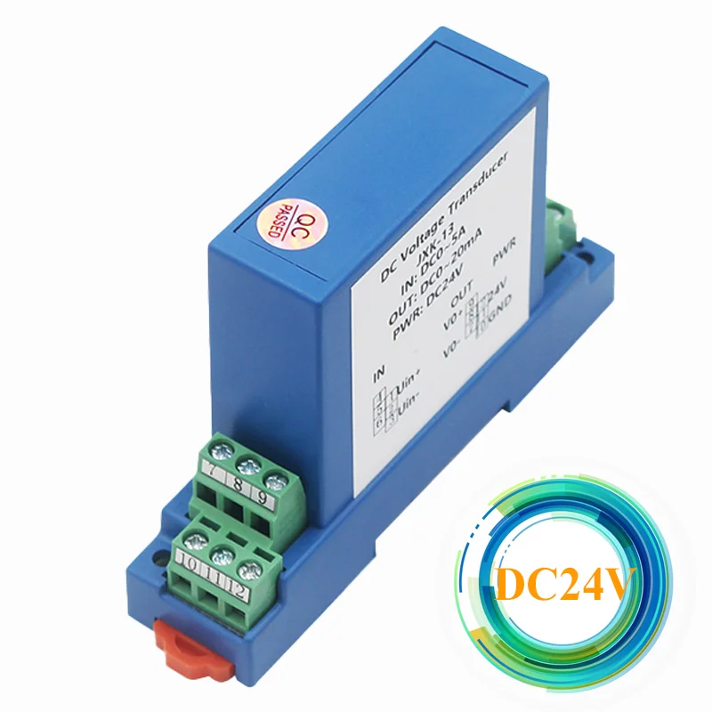 AC/DC Current Transducer 0-20A to 0 10V 0 5V 4 20ma 1 In 1 Out DC24V Current Sensor Transmitter