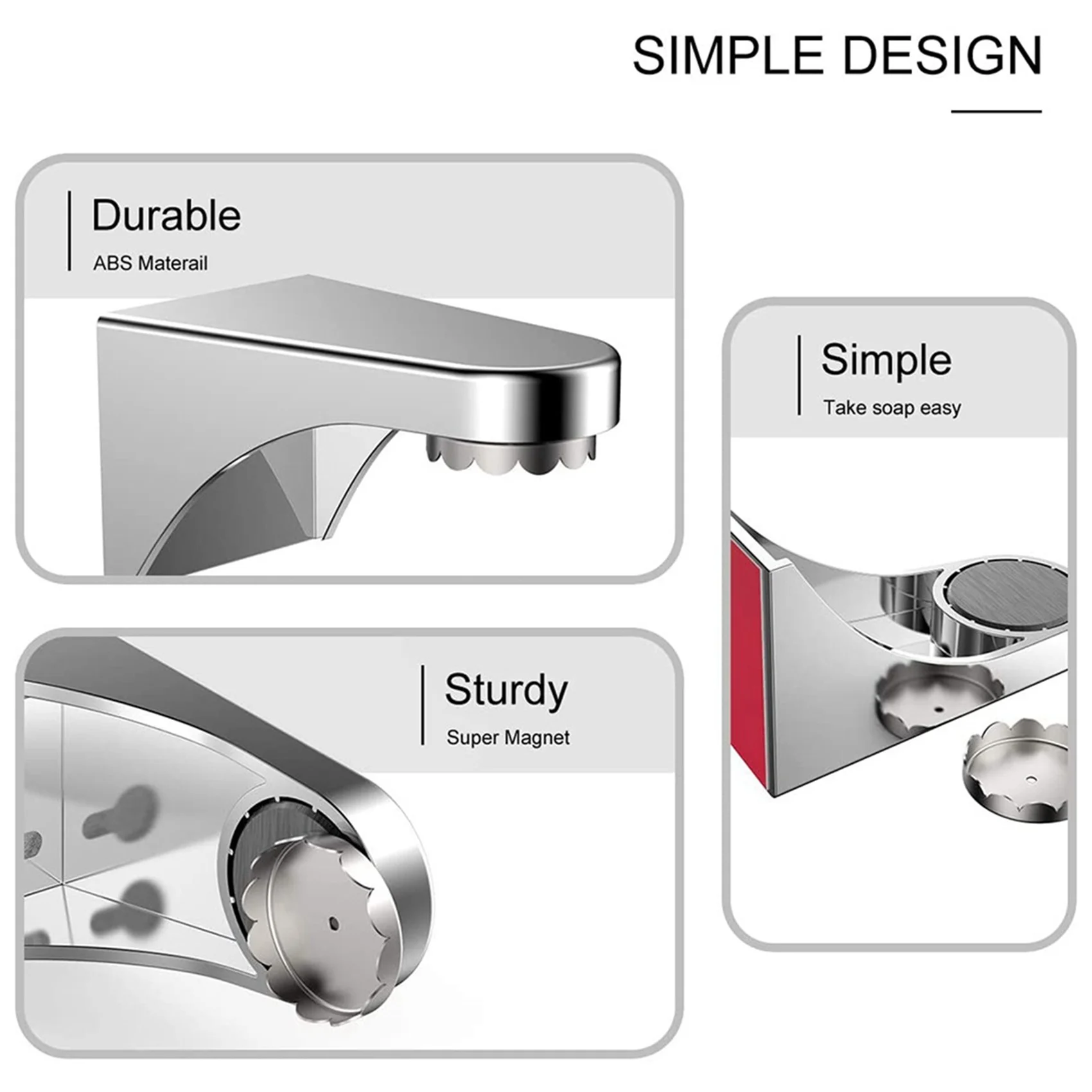 [A92P!】 Soap Holder Magnetic, Soap Dishes Wall Mounted,Soap Dish Easy To Use,For Bathroom Wall,Kitchen Sink,Etc