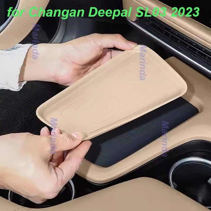 Car Central Wireless Charging Pad for Changan Deepal SL03 2023 Silicone Anti-slip Protective Pad Interior Accessories