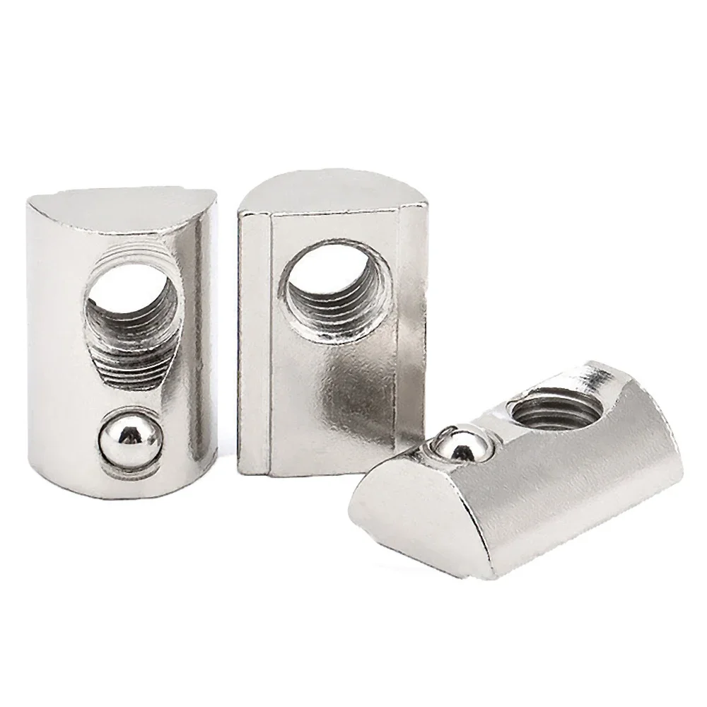 20Pcs M3 M4 M5 M6 M8 Spring Loaded T-Nut Roll-in T Spring Nut Block for 2020 3030 4040 4545 Aluminum Extrusion Profile
