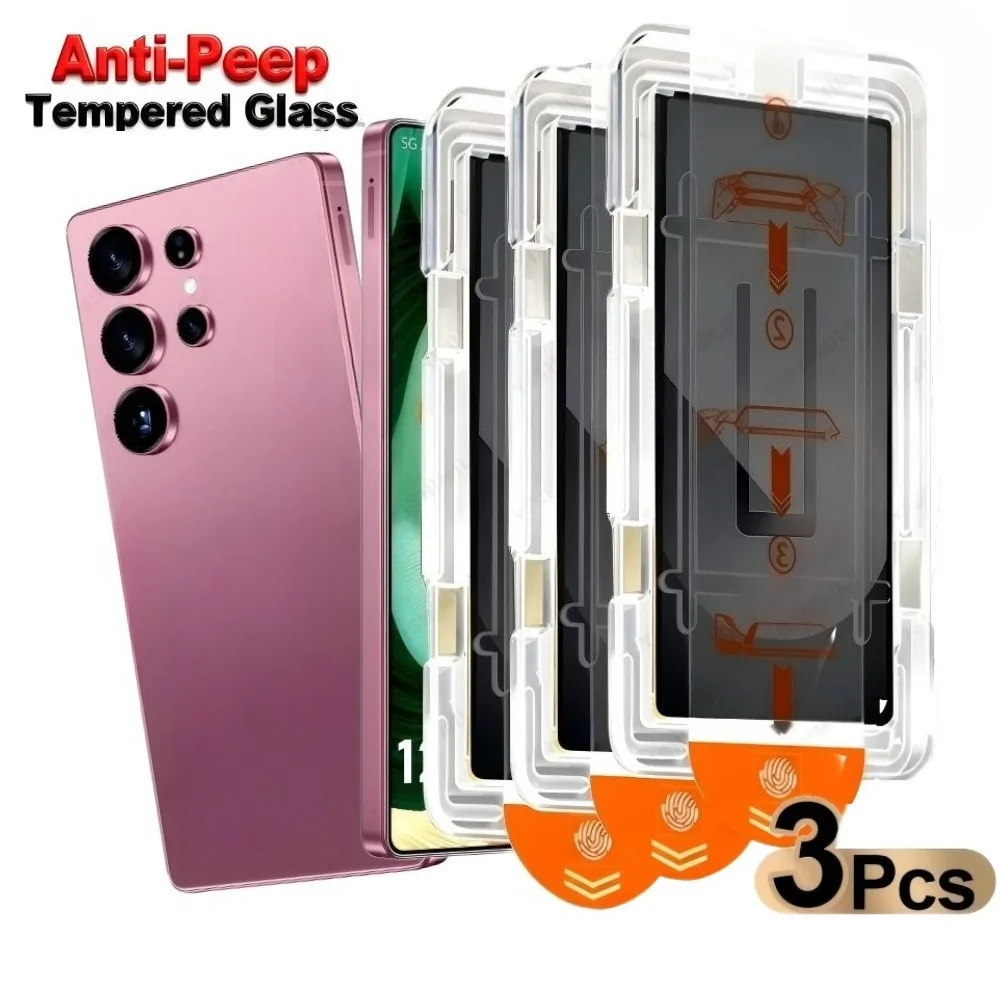 

3Pcs Anti Spy Screen Protector for Samsung Galaxy S26 S25 S24 Ultra S23 S22 S21 Plus S25 Edge S24 S23 FE Easy Installation Glass