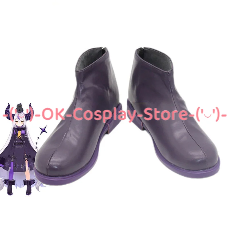 Vtuber Cosplay Sapatos para o Carnaval de Halloween, La + Darknights, PU Botas, Custom Made Props