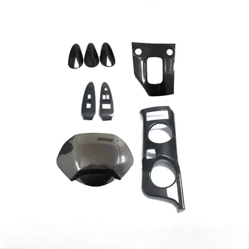 For Nissan 400Z Real Dry Carbon Fiber central control water cup gear glass lift switch frame decoration 2023-2024 Accessories