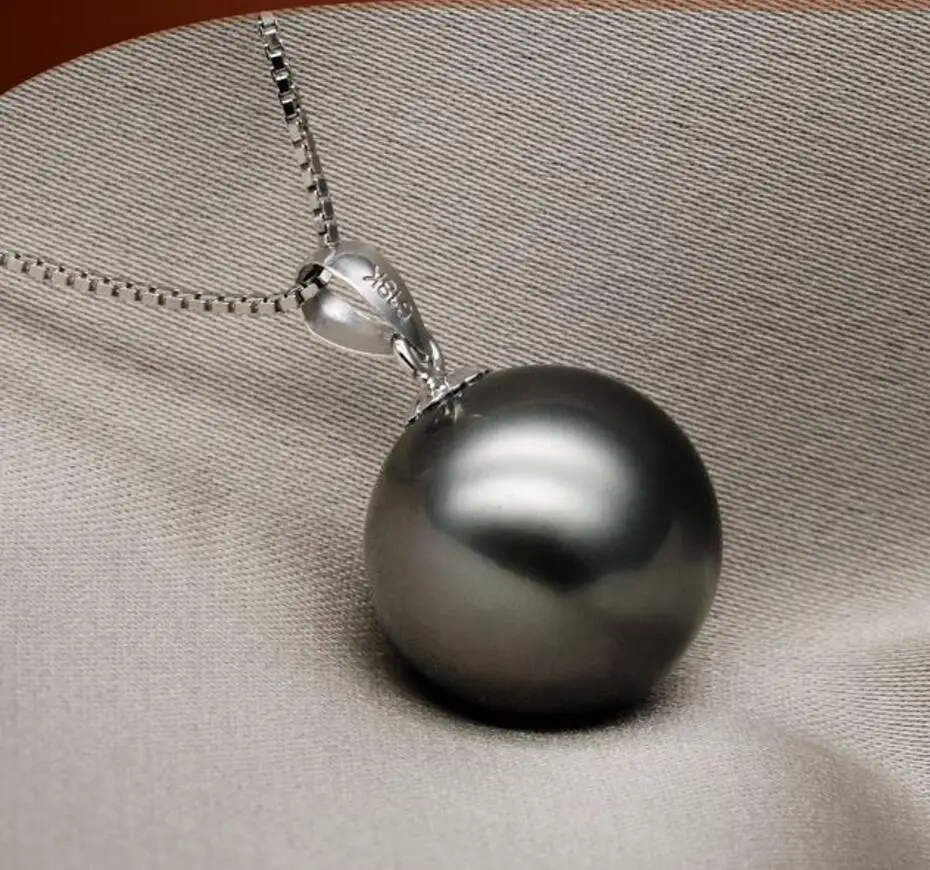 

Fashion jewelry gorgeous 10-11mm natural tahitian black shell pearl pendant necklace