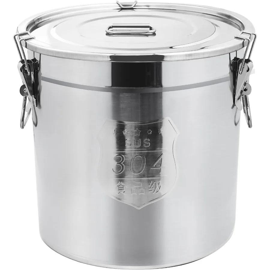 

Контейнеры из нержавеющей стали 304 емкостью 33 л/8,7 галлона с крышками Герметичные контейнеры на 1116 унций с крышками и замком Контейнеры из нержавеющей стали 304