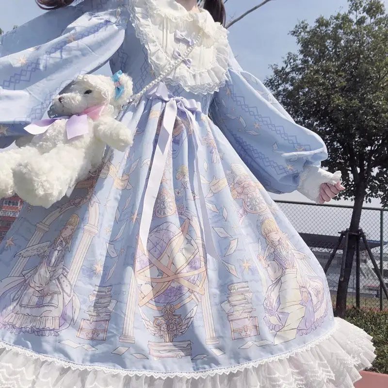 Vestido Lolita de manga larga para niñas, conjunto de disfraz de Cosplay, Anime de Navidad, mucama, regalo