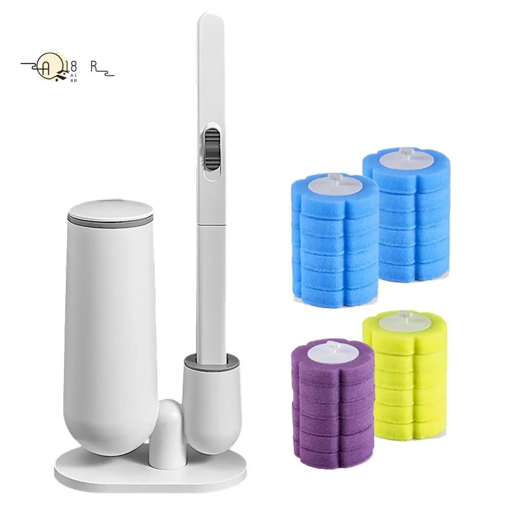 

A18R-одноразовая щетка для унитаза, бытовой набор щеток для чистки унитаза без тупиков, артефакт для чистки унитаза, не грязные руки