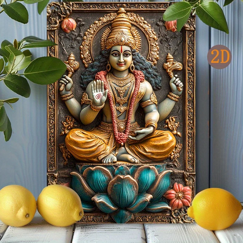 

Surya, The Hindu Sun God - Vintage Aluminum Wall Art Sign 8x12" | Durable & Easy-to-Install Decor for Home, Garden, Room Decor