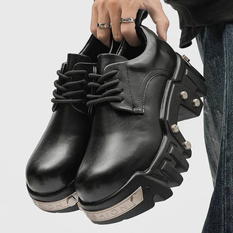 italian brand designer shoes for men fashion punk gothic original leather derby shoe trendy platform sneakers handsome footwear