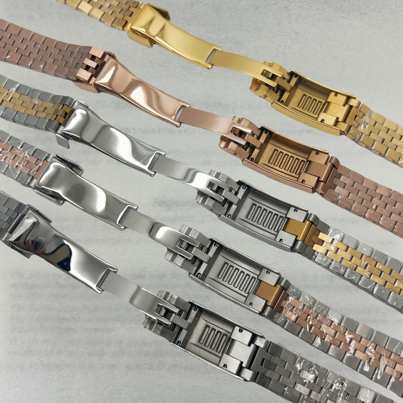 20MM Solid Bracelet 316l Stainless Steel Curved End Solid Five-Bead Glide Lock Clasp Wristband for Oyster Style Submarine GMT image 2