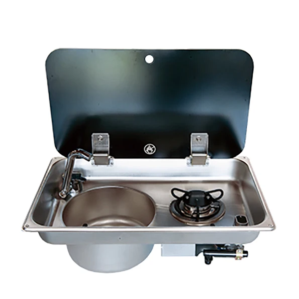High Quality GUANGRUN One Burner 1.8kW Gas Hob Sink Combination Unit For RV/Motorhome/Caravan/Campervan/Boat/Yacht CE Certified