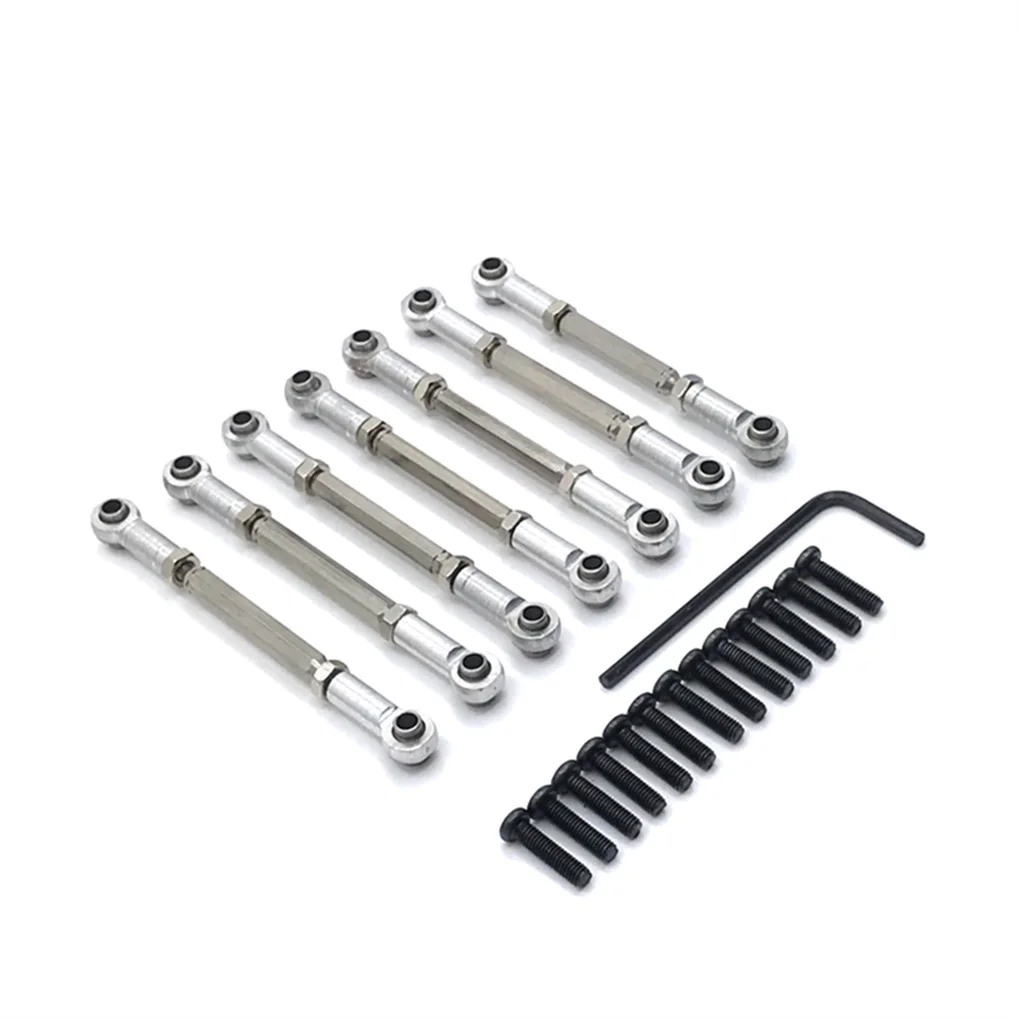 7 Pieces Servo Link Adjustable Pull Rod 1:10 Upgrade Part Modified