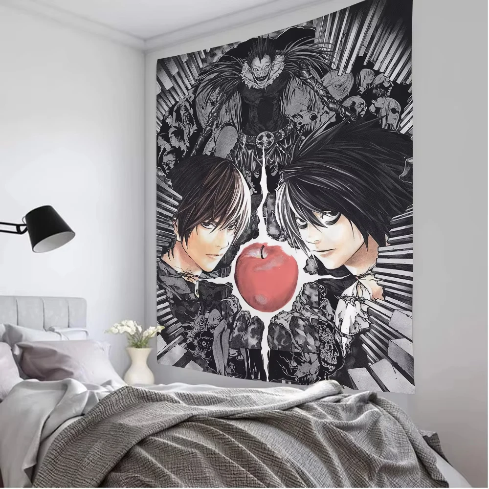Death Note Wandteppich – Große Wandkunst im Sci-Fi-Stil, dekorativer Wandbehang für Wohnzimmer, Schlafzimmer und Studentenwohnheim